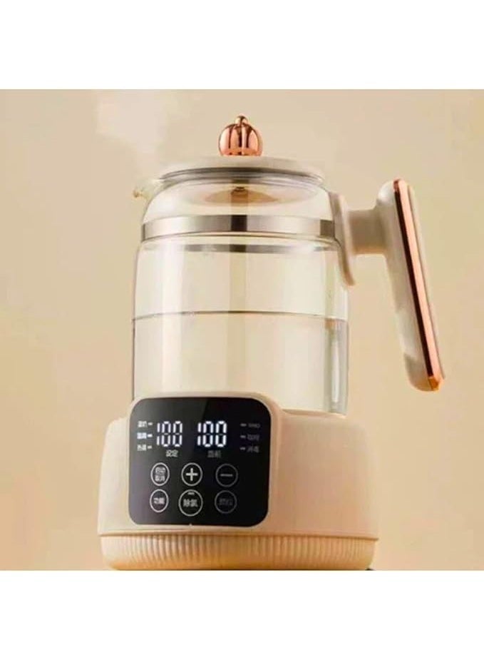 Glass Electric Tea Kettle With Digital Display 1. 5 Liter Capacity Touch Screen Temperature Control Timer Function 800W Power Six Smart Programs Fast Heating Safe Boiling Modern Kitchen Use - Image 3