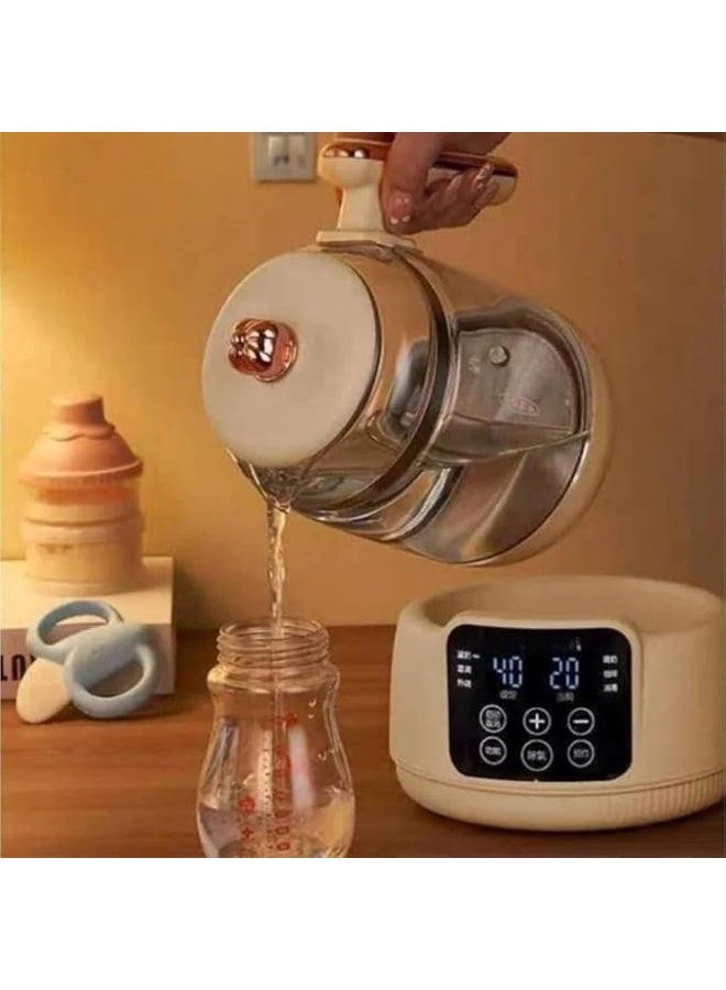 Glass Electric Tea Kettle With Digital Display 1. 5 Liter Capacity Touch Screen Temperature Control Timer Function 800W Power Six Smart Programs Fast Heating Safe Boiling Modern Kitchen Use - Image 4