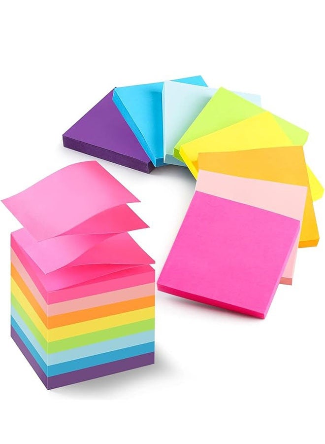 400 جهاز كمبيوتر شخصي ملاحظات لاصقة, 8 وسادات ملونة لوسائد عصا الذاتية, لوسائد ملاحظة لاصقة قوية, لوسائد مذكرة قوة سوبر لاصقة للمكتب, المنزل, المدرسة, 8 ألوان مشرقة - Image 1