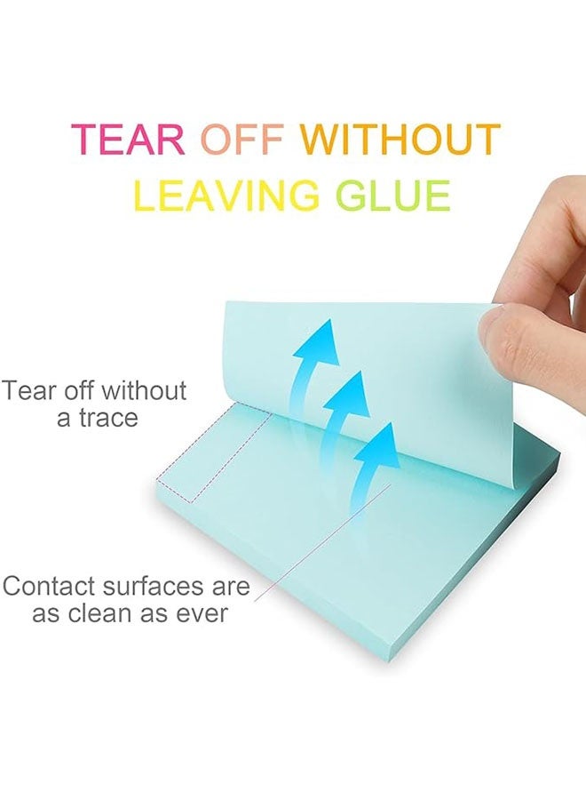 400 جهاز كمبيوتر شخصي ملاحظات لاصقة, 8 وسادات ملونة لوسائد عصا الذاتية, لوسائد ملاحظة لاصقة قوية, لوسائد مذكرة قوة سوبر لاصقة للمكتب, المنزل, المدرسة, 8 ألوان مشرقة - Image 5