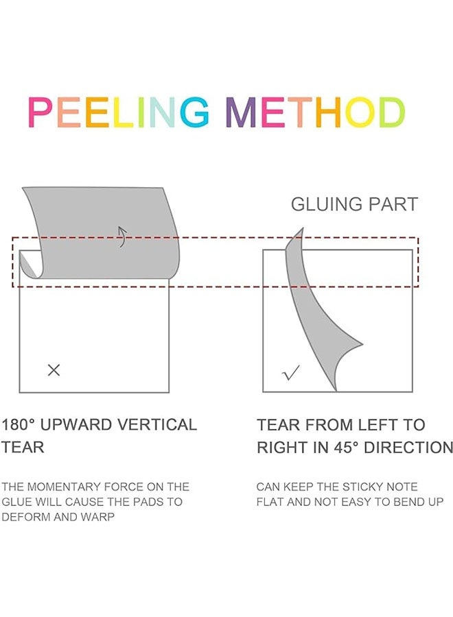 400 جهاز كمبيوتر شخصي ملاحظات لاصقة, 8 وسادات ملونة لوسائد عصا الذاتية, لوسائد ملاحظة لاصقة قوية, لوسائد مذكرة قوة سوبر لاصقة للمكتب, المنزل, المدرسة, 8 ألوان مشرقة - Image 3