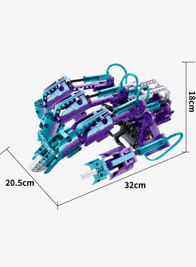 M MIAOYAN Hydraulic mechanical building blocks arm gloves building blocks boy plug-in assembly children's educational assembly toys  - Image 4