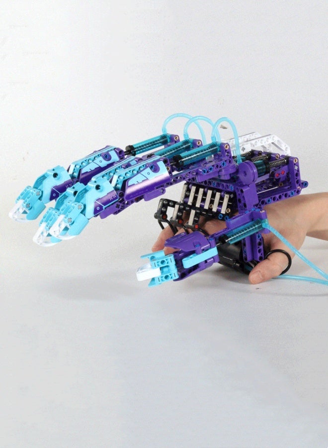 M MIAOYAN Hydraulic mechanical building blocks arm gloves building blocks boy plug-in assembly children's educational assembly toys  - Image 2