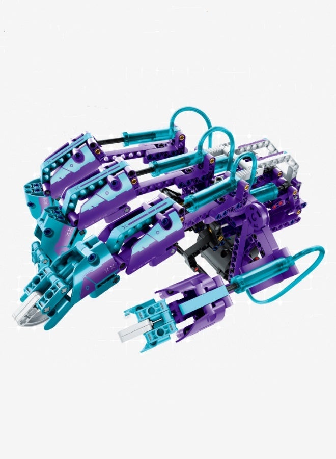 M MIAOYAN Hydraulic mechanical building blocks arm gloves building blocks boy plug-in assembly children's educational assembly toys  - Image 3