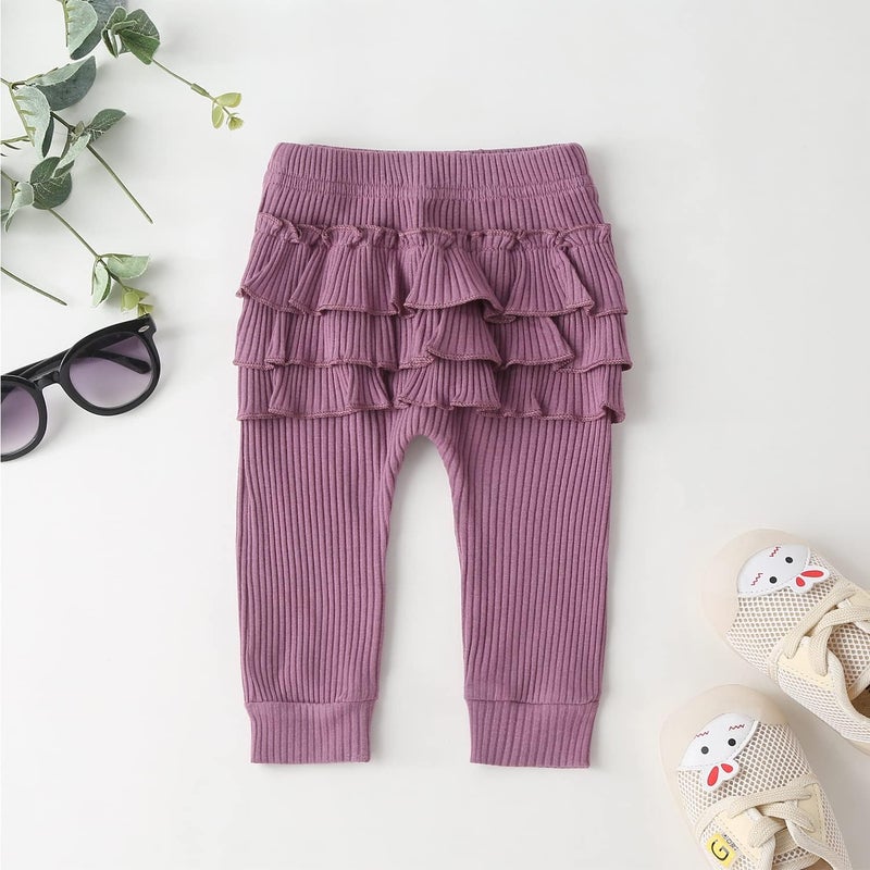 Fullfamous Infant Baby Girl Clothes Outfits,Fall Winter Onesie and Pant Set 9-12 months Purple - Image 5