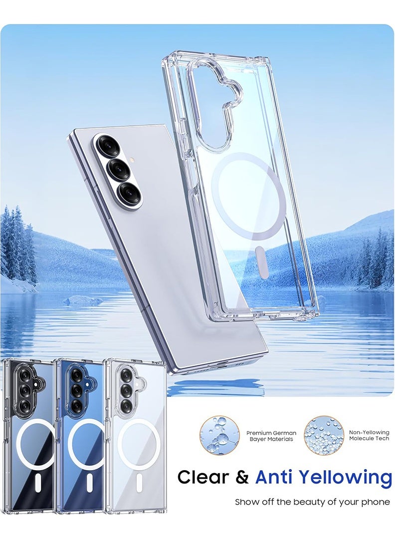 Case Up Premium Clear MagSafe Compatible Case For Samsung Galaxy Fold 7 [Compatible with MagSafe] Anti-Yellowing Slim Transparent Phone Case Protective Magnetic Cover - Image 4