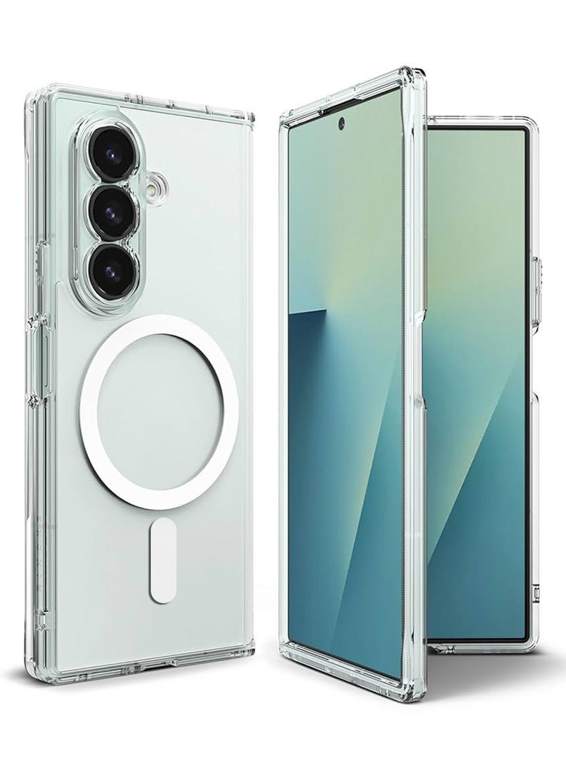 Case Up Premium Clear MagSafe Compatible Case For Samsung Galaxy Fold 7 [Compatible with MagSafe] Anti-Yellowing Slim Transparent Phone Case Protective Magnetic Cover - Image 1
