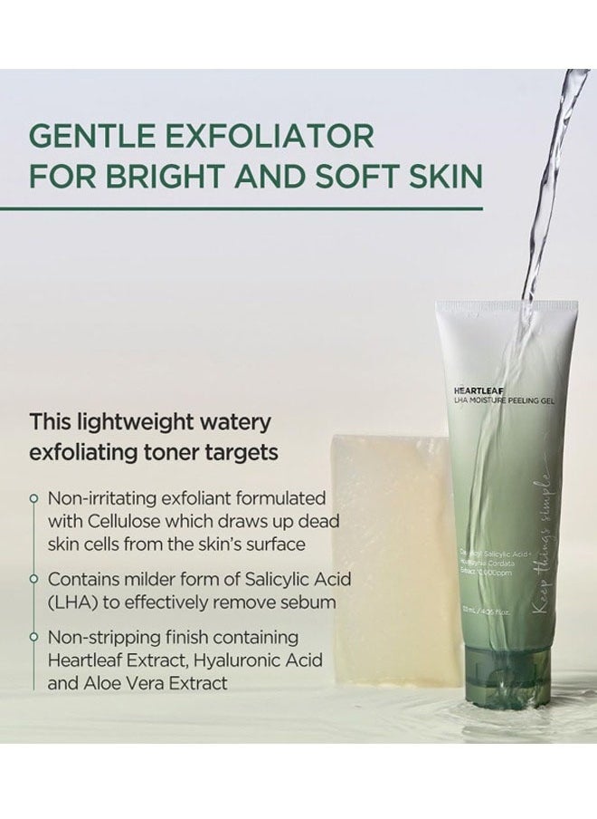 JS Heartleaf LHA Moisture Peeling Gel 120ml, Gentle Cleanser and Exfoliator With LHA, Remove Dead Skin Cells and Smooth Skin Texture, Salicylic Acid Acne Cleanser For Bright and Soft Skin  - Image 2