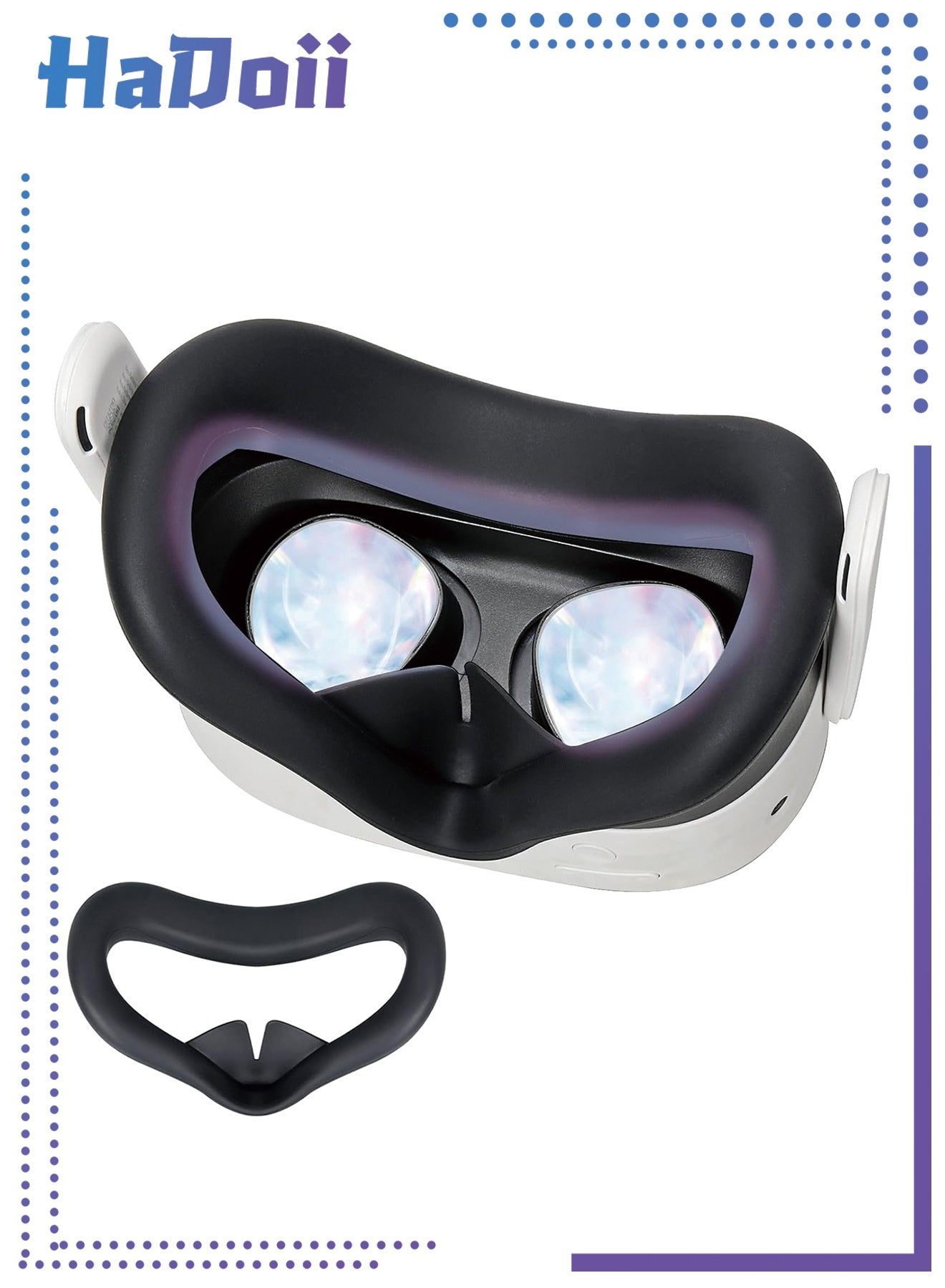 VR Silicone Face Pad Cover for Meta Quest 3s Original Headset, VR Face Cushion Pad Mask for Oculus Quest 3s Headset Accessories (Black)