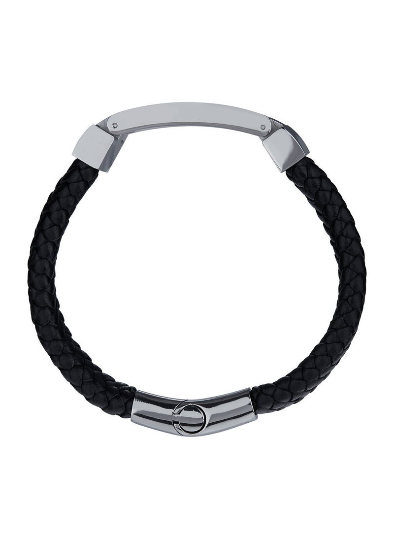 غاي لاروش سوار غي لاروش من الستانلس ستيل والجلد للرجال ، أسود ، 4TX702AV - Image 2