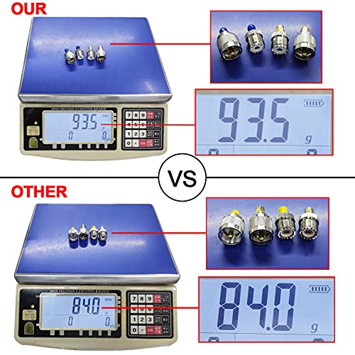 onelinkmore SMA to UHF Adapter Kit 4-Pack — SMA Male/Female to PL259/SO239, 48Hr Salt Spray Tested, Gold-Plated Brass for Baofeng UV-5R, Yaesu, GMRS, CB Radio, NanoVNA, SWR Meter, Mag Mount Antenna - Image 5