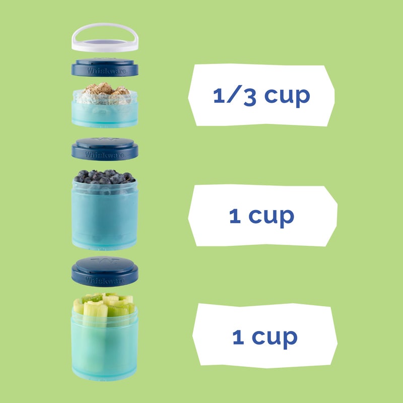 Whiskware Disney Princess Stackable Snack Containers for Kids, 3 Stackable Snack Cups for School and Travel, Mulan and Cri-Kee - Image 3