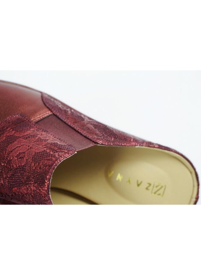 ZAYNA 092-3175 Zayna Ladies Casual Slides 2418-32A Maroon - Image 4