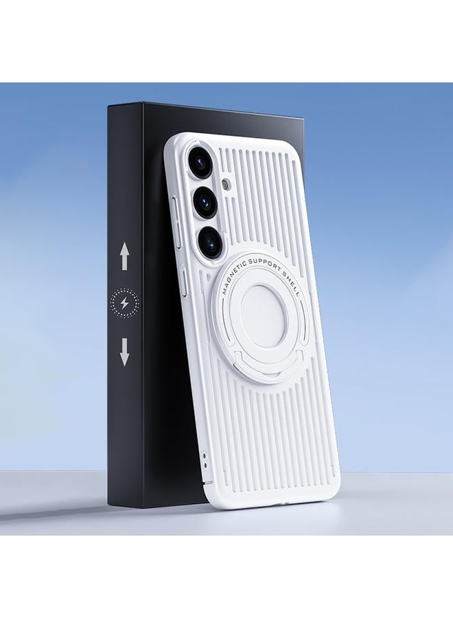 جرين تايجر حافظة هاتف الكمبيوتر الشخصي المزودة بحلقة مغناطيسية تبريد MagSafe لهاتف Samsung Galaxy S24+ 5G (أبيض)