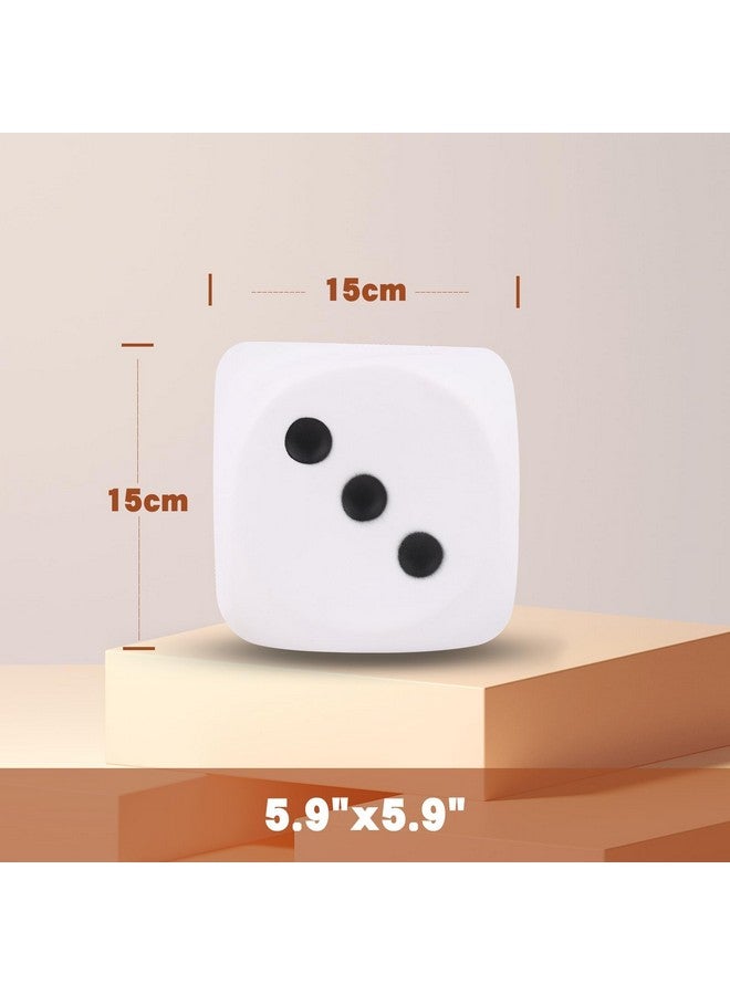 Anboor 5.9'' Large Foam Dice Squishies Jumbo Dice For Classroom Game Dice Kids Toys Collection Decorative Props(White) - Image 2