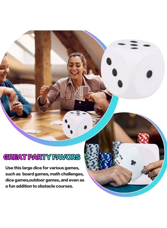 Anboor 5.9'' Large Foam Dice Squishies Jumbo Dice For Classroom Game Dice Kids Toys Collection Decorative Props(White) - Image 3