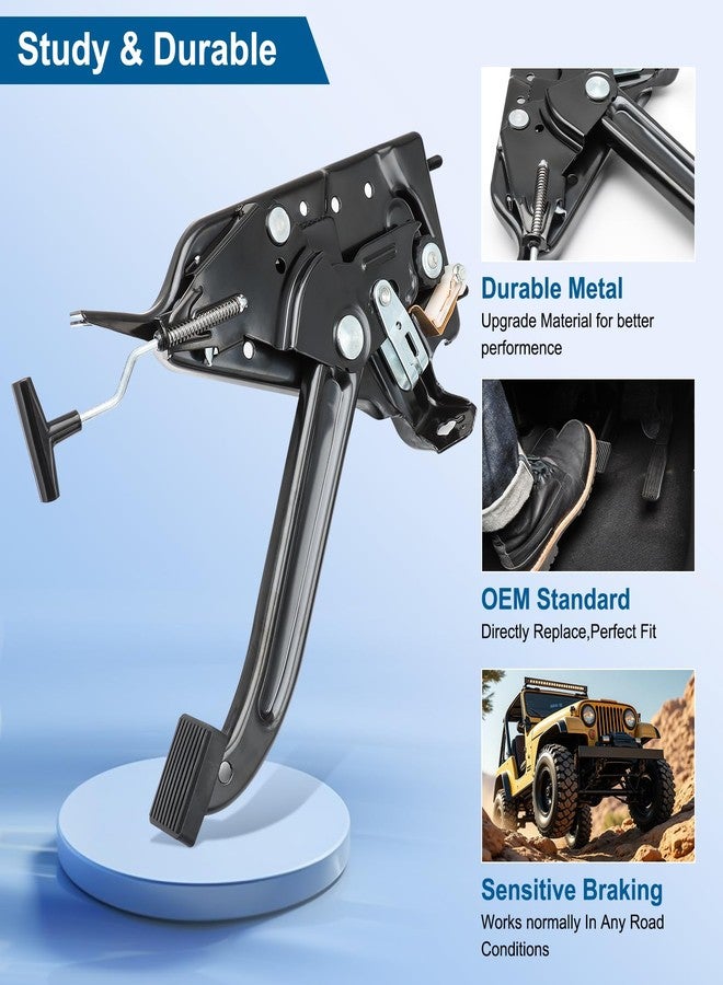 keriolee 5093656AA Parking Emergency Brake Pedal Assembly Fit For 87-95 Jeep Wrangler YJ, 76-86 Jeep CJ6 CJ7 CJ8，Replace 5093656AA, J5355477, J5363420, 52003176, 53009159, 52008250 Brake Pedal Replacement - Image 4