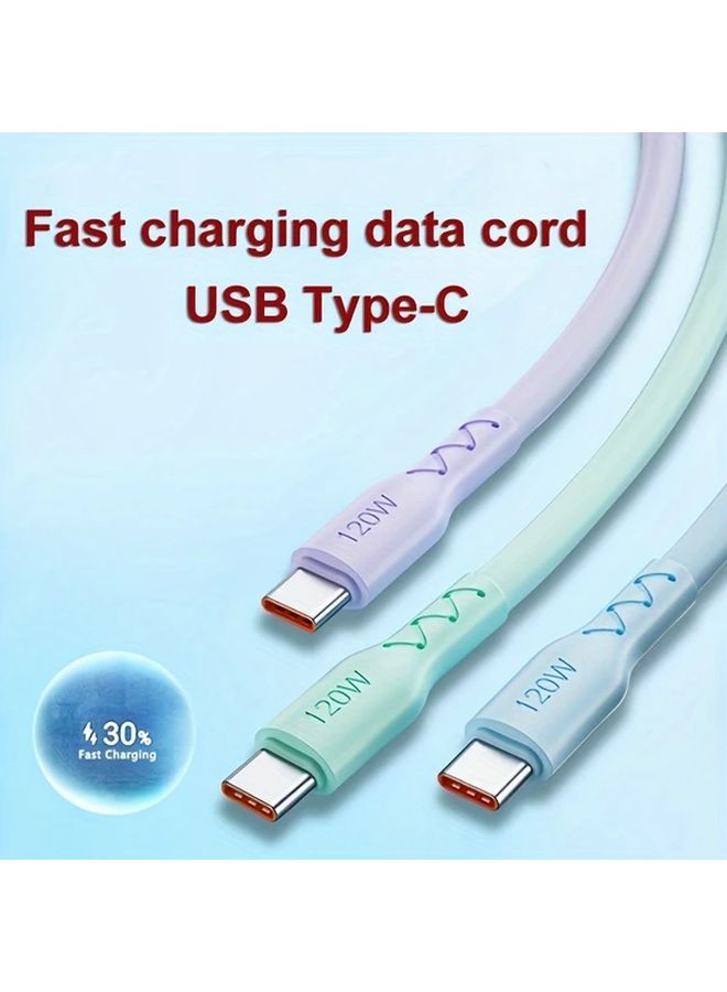 كابل USB-C سريع الشحن 1.5 متر أزرق لهواوي وشاومي وأوببو وفيفو وشاحن سيارة سبيكة - Image 4