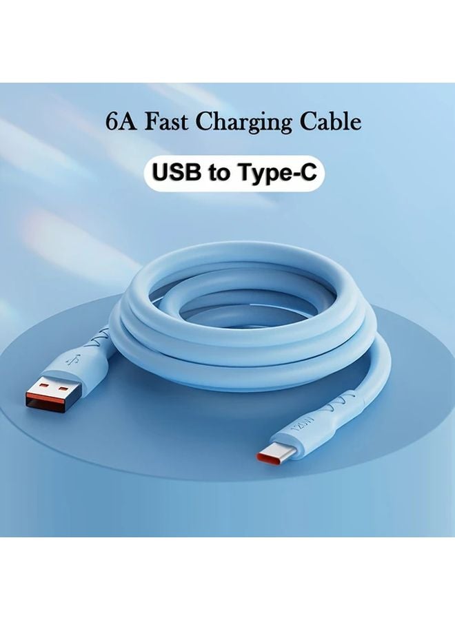 كابل USB-C سريع الشحن 1.5 متر أزرق لهواوي وشاومي وأوببو وفيفو وشاحن سيارة سبيكة - Image 5