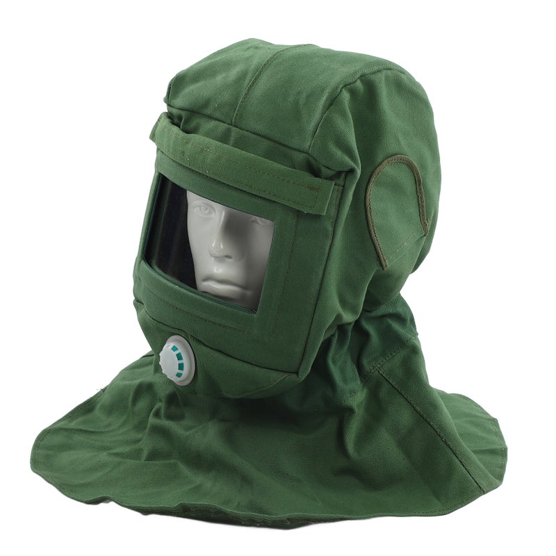 Sand Blasting Hood Cap Face Shield Vent Dustproof Windproof Canvas Shawl Cut Scratch Heat Resistant Neck Protector - Image 2