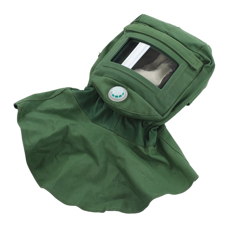 Sand Blasting Hood Cap Face Shield Vent Dustproof Windproof Canvas Shawl Cut Scratch Heat Resistant Neck Protector - Image 3