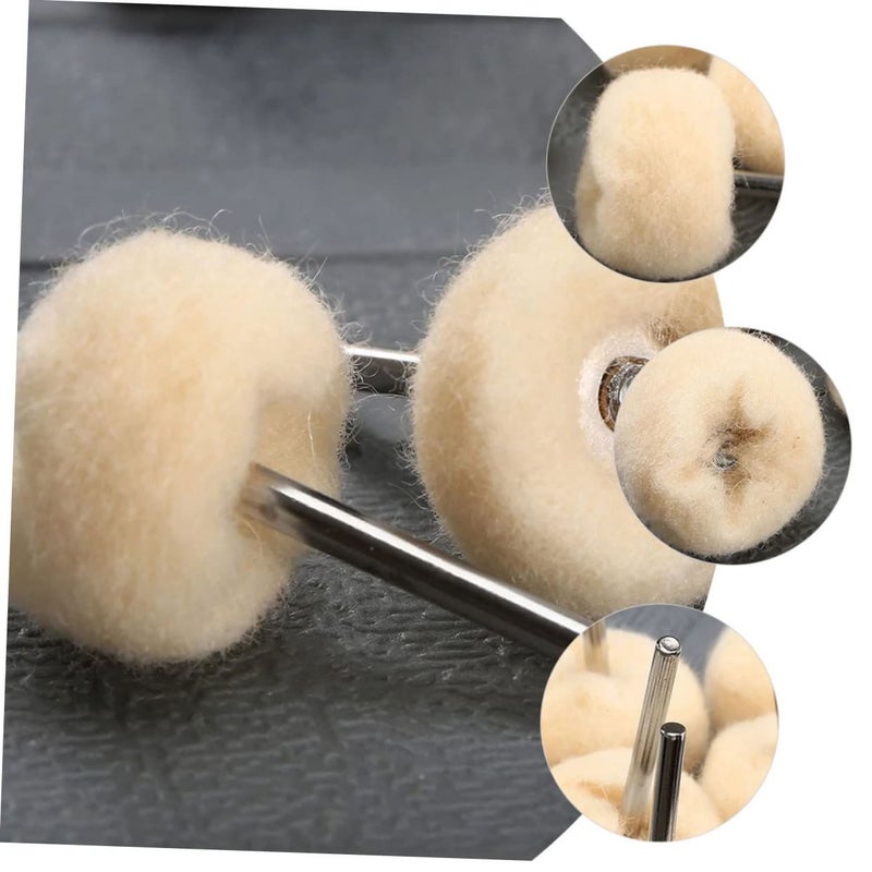 Cabilock 10pcs Fine Wool Polishing Heads Mini Cotton Buffing Wheel for Metal - Image 3