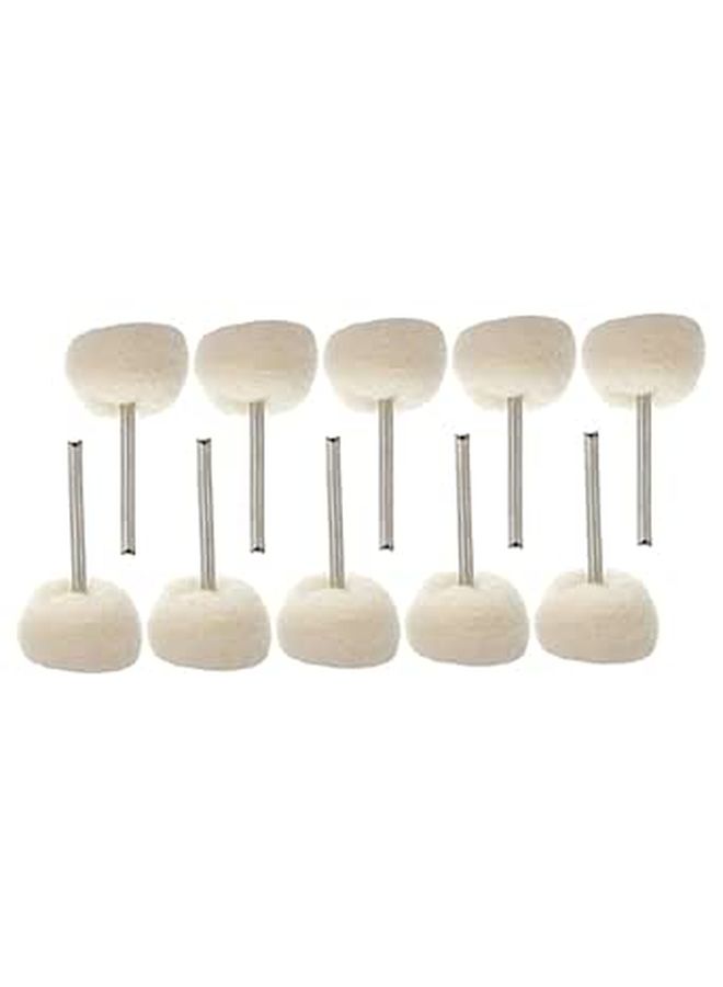 Cabilock 10pcs Fine Wool Polishing Heads Mini Cotton Buffing Wheel for Metal - Image 1