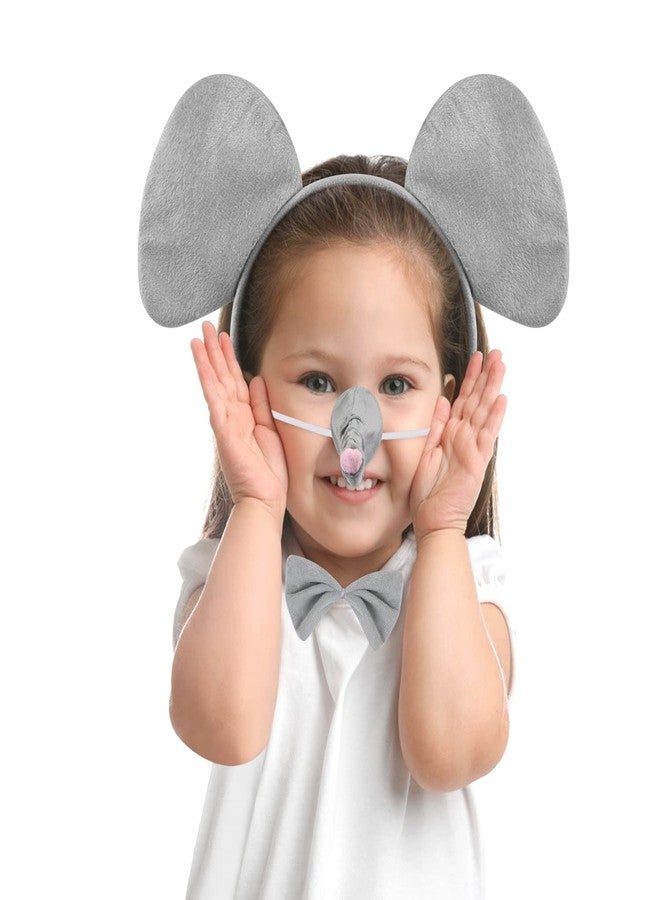 EVERMARKET 5 Pieces Elephant Costume Set Elephant Ears Headband Nose Tail Bow Tie Tutu Skirt Animal Fancy Dress Costume Kit Party Accessories for Halloween,Birthday,Christmas,Cosplay Dress Up Party Decorations - Image 4