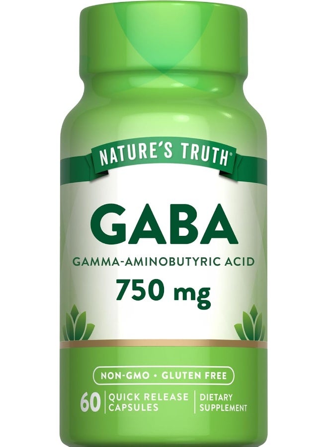 Nature's Truth جابا 750 مجم لعلاج التوتر والمزاج، 60 كبسولة - Image 1