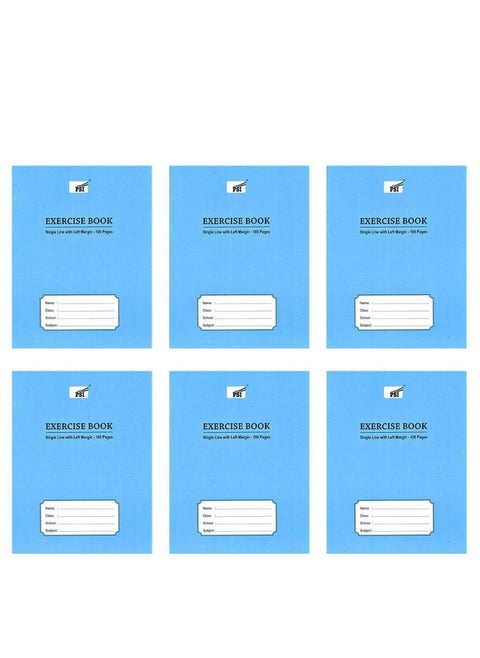 6-Piece Single Line Exercise Notebook 100 Pages