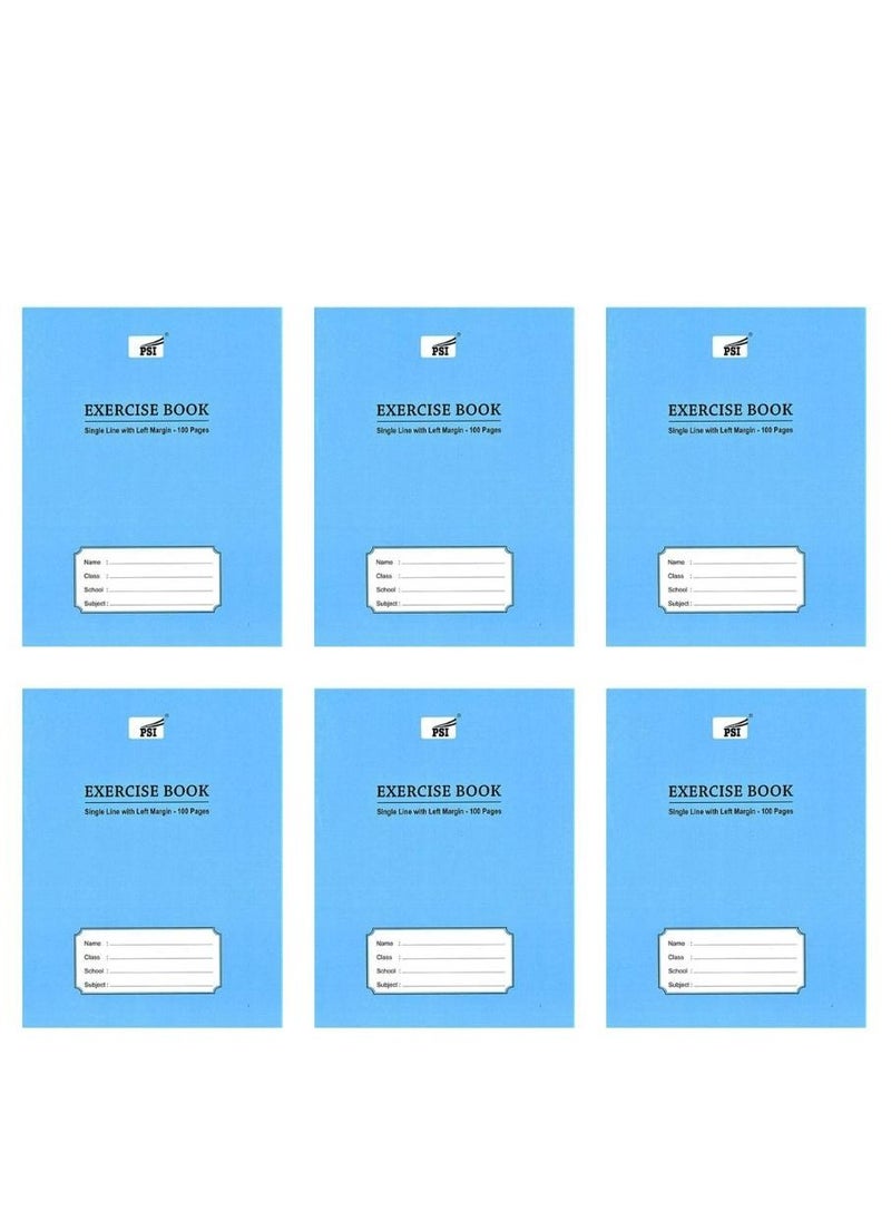 Psi 6-Piece Single Line Exercise Notebook 100 Pages  - Image 1