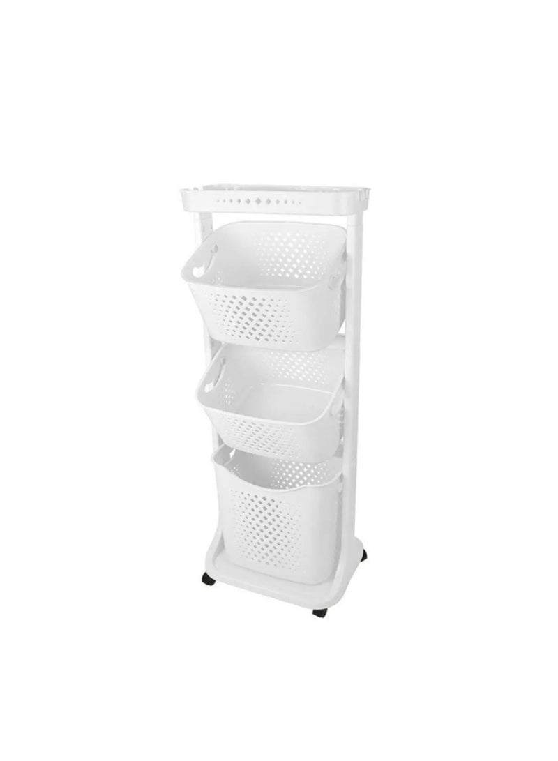 فرش باسکٹ کرسپر آرگنائزر کچن شیلف پہیوں کے ساتھ - Image 1