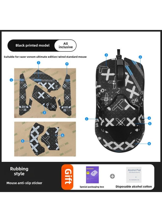 Suitable For Thunder Snake Viper V3 Extreme Edition Anti-slip Sticker Ultimate Edition 8KHz V2PRO Mouse Viper Mini Sticker-Color:Poison Viper Mini  Black Gold Print ❤ Send Cleaning Cotton