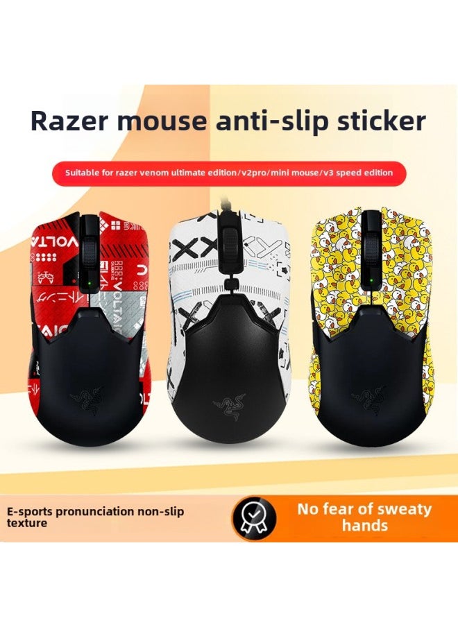 Suitable For Thunder Snake Viper V3 Extreme Edition Anti-slip Sticker Ultimate Edition 8KHz V2PRO Mouse Viper Mini Sticker-Color:Poison Viper Mini  Black Gold Print ❤ Send Cleaning Cotton