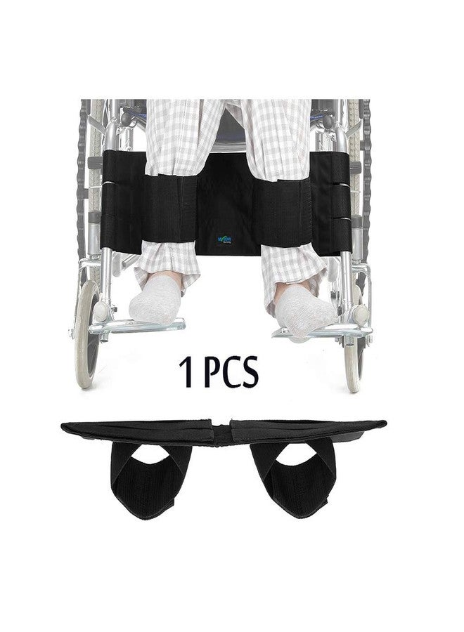 Mybow Wheelchair Leg Strap, Foot Rest for Wheelchair Leg Support, Medical Calf Restraints Safety Belt to Prevent Sliding, Foot Buddy Harness for Seniors Adults Wheel Chair Accessories (Black) - Image 1