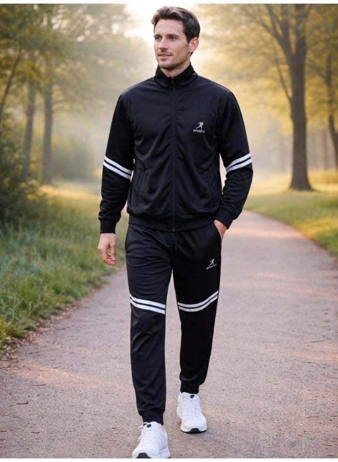 Sporty Essential Black Tracksuit Lightweight and Durable Black - Image 1