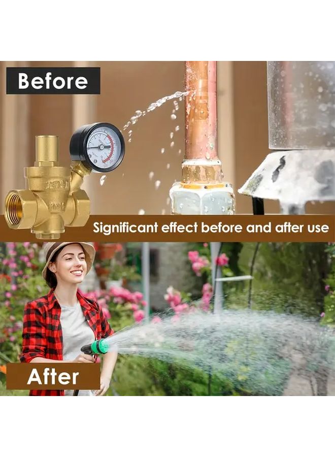 Brass Water Pressure Regulating Valve 1 2 DN15 With Gauge Adjustable For Home - Image 5