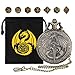 Keller & Weber Mini DND Dice Set Flying Dragon Holds Long Sword Pocket Watch Shell Case DND Starter Set 7pcs Polyhedral Metal Dice Set DD Gifts with Gift Bag Role Playing Board Game AccessoriesBronze - Image 4