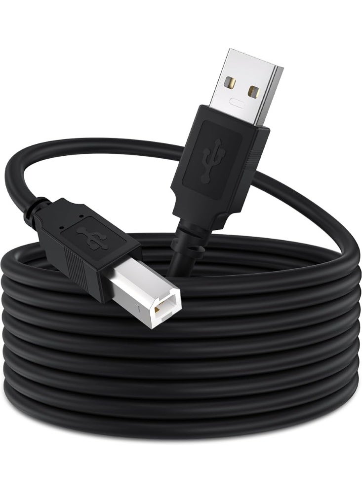 كابل طابعة USB عالي الجودة SIPU بطول 5 متر – كابل نقل بيانات USB ذكر إلى ذكر مع غلاف PVC وطبقة حماية من التشويش - Image 1