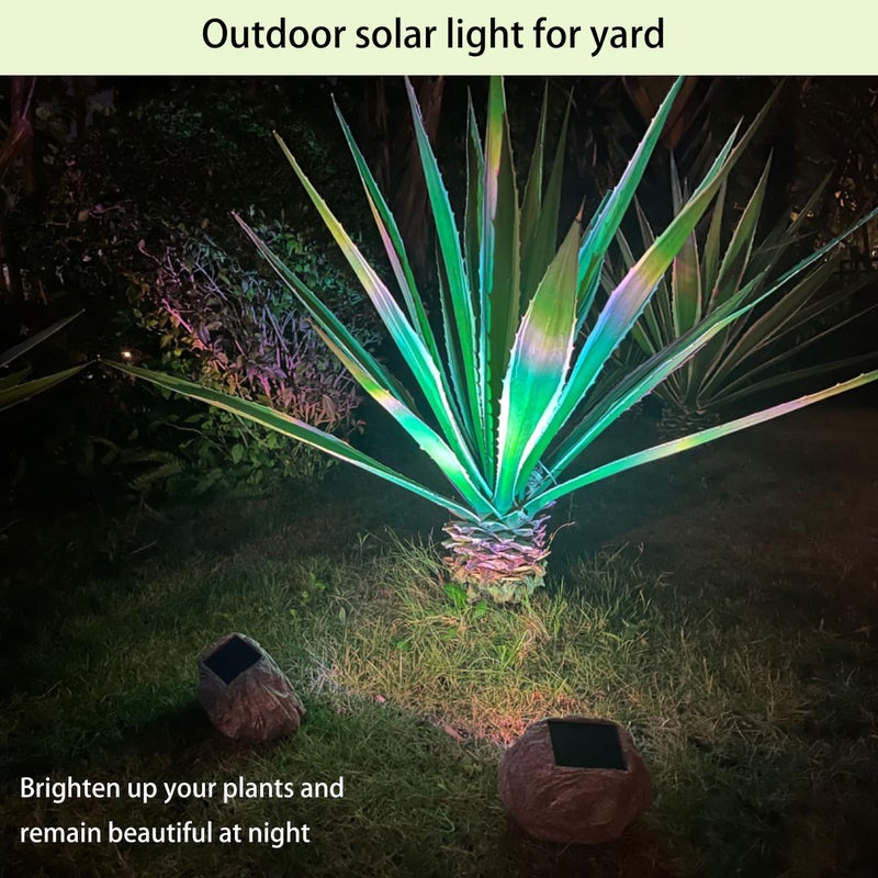 SSCDFDC Solar Rock Lights Outdoor Waterproof, 2 Pack LED Colored Garden Landscape Light, Stone Statue Bright Solar Spot Light for Path, Yard, Patio, Lawn, Porch, Yard Decoration and Lighting - Image 3