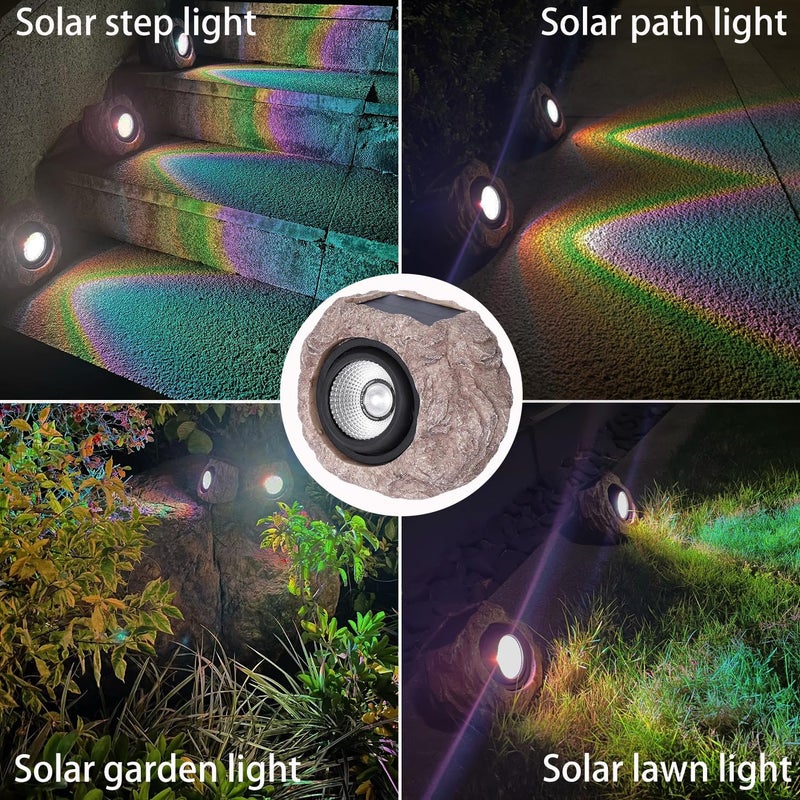 SSCDFDC Solar Rock Lights Outdoor Waterproof, 2 Pack LED Colored Garden Landscape Light, Stone Statue Bright Solar Spot Light for Path, Yard, Patio, Lawn, Porch, Yard Decoration and Lighting - Image 5