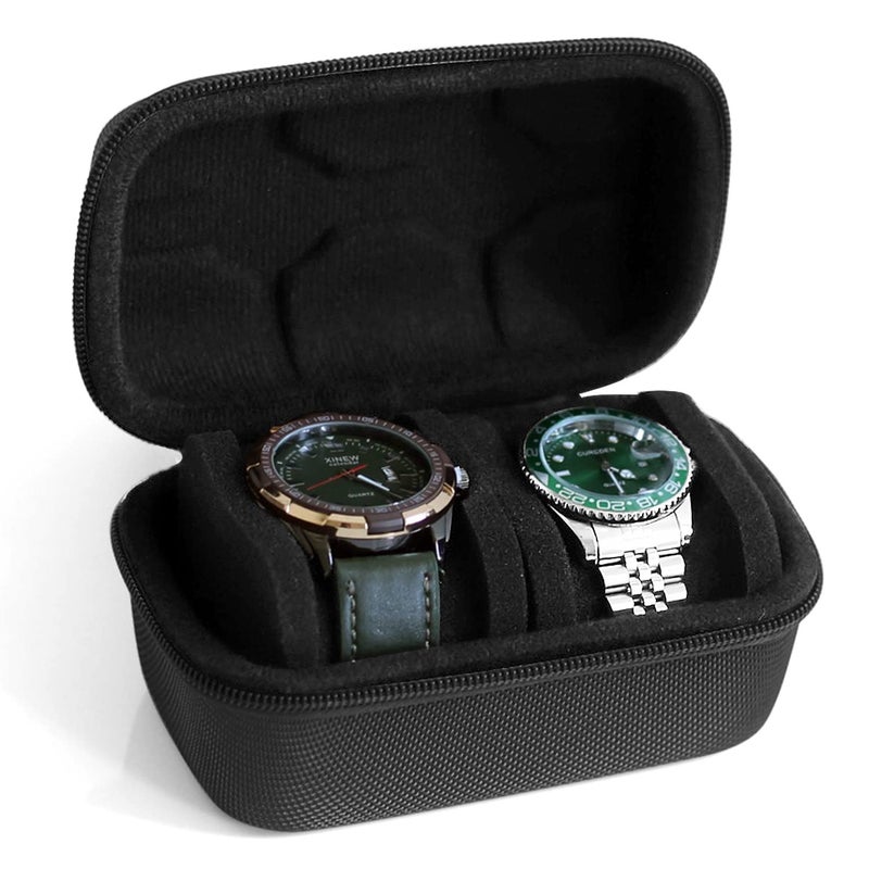 Besforu Watch Travel Case for Men and Women Portable Single Watch Storage box and Organizer for Wristwatches and Smart Watches Black2 slot