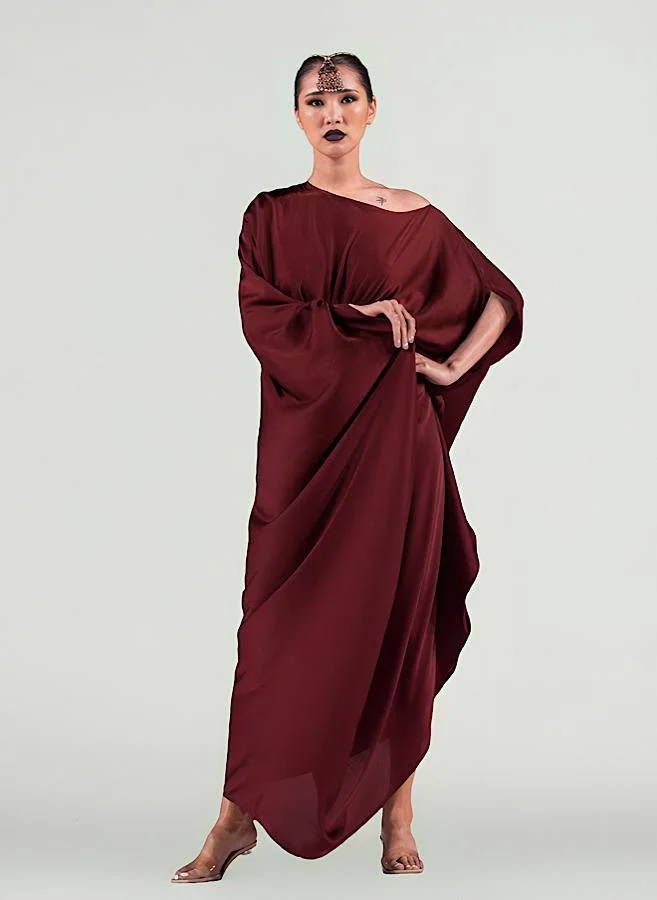 ECSTACY Embellished Pleated Maxi Dress