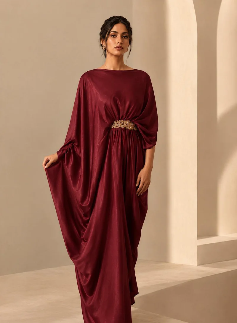 Ecstacy  Embellished Pleated Maxi Dress for Women | Best Price UAE