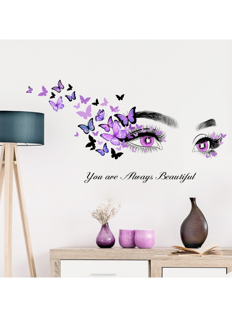 English Slogan Eye Butterfly Background Wall Living Room Decoration Wall Self-Adhesive Wall Sticker - Image 5