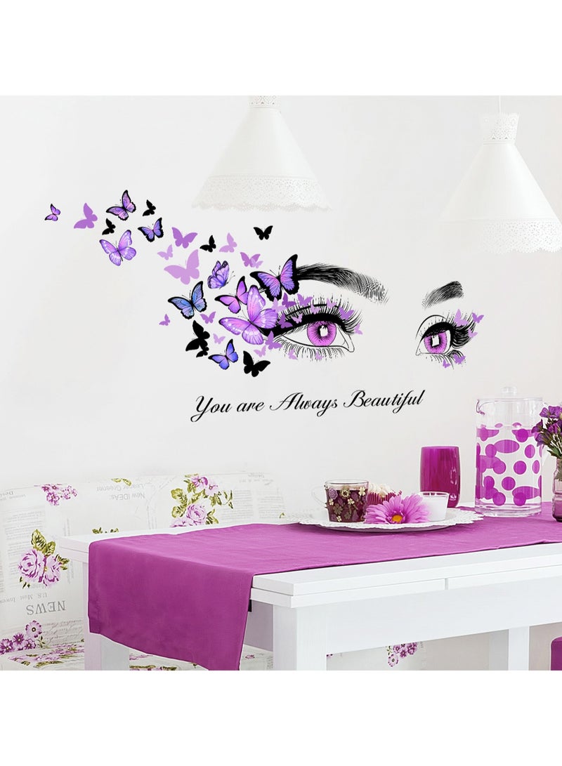 English Slogan Eye Butterfly Background Wall Living Room Decoration Wall Self-Adhesive Wall Sticker - Image 1