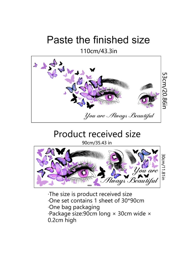 English Slogan Eye Butterfly Background Wall Living Room Decoration Wall Self-Adhesive Wall Sticker - Image 4