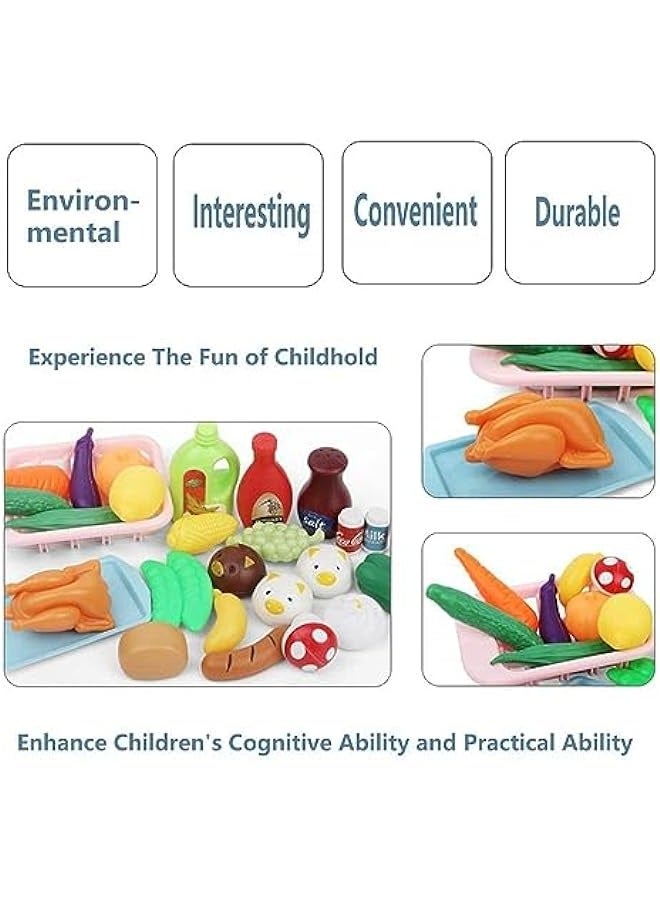 DURKU Kids Kitchen Playset - 42-Piece Cooking and Baking Set with Stainless Steel Cookware, Pots, Pans, Utensils, Apron, and Chef Hat - Role Play Toy for Boys and Girls  - Image 3
