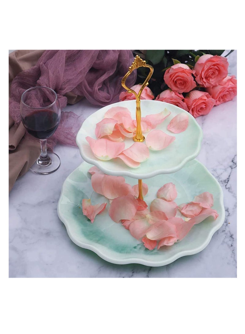 SYOSI 2 Tier Cake Stand Resin Tray Molds, Epoxy Resin Casting Mold with 2Pcs Crown Brackets, DIY Silicone Mold for Making Cupcake Dessert Platter Serving Stand, Silicone Cake Resin Tray Mold Round - Image 2