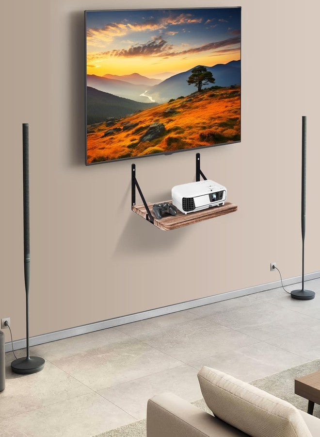 BEARUT Projector Shelf,16.2" x 11"(L*W),Router Wall Mount Floating Shelf,Projector Mount Rack Holder,Modem Cable Box for Xbox Series PS5 PS4 Wood SS1 - Image 3